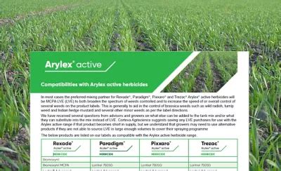 arylex herbicide.